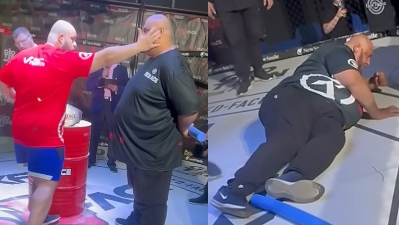 Češi se baví bizarní fackovací show. Diego Kotlár padl jako pytel brambor
